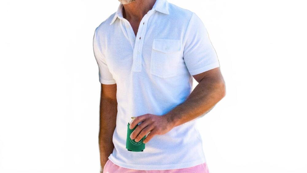 NEW CRIQUET men's terrycloth players shirt in white lotus